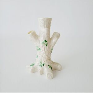 Vintage Irish Belleek Shamrock Tree Bud Vase is gracefully elegant ☘️6.25 in